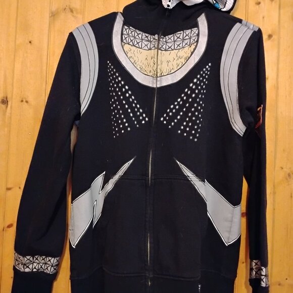 Kids Black XL Volcom X Kiss Full Zip Mask Hoodie Band Concert RARE - Picture 5 of 8